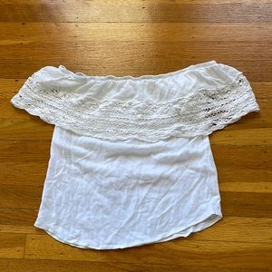 White off the shoulder crop top size small NWOT